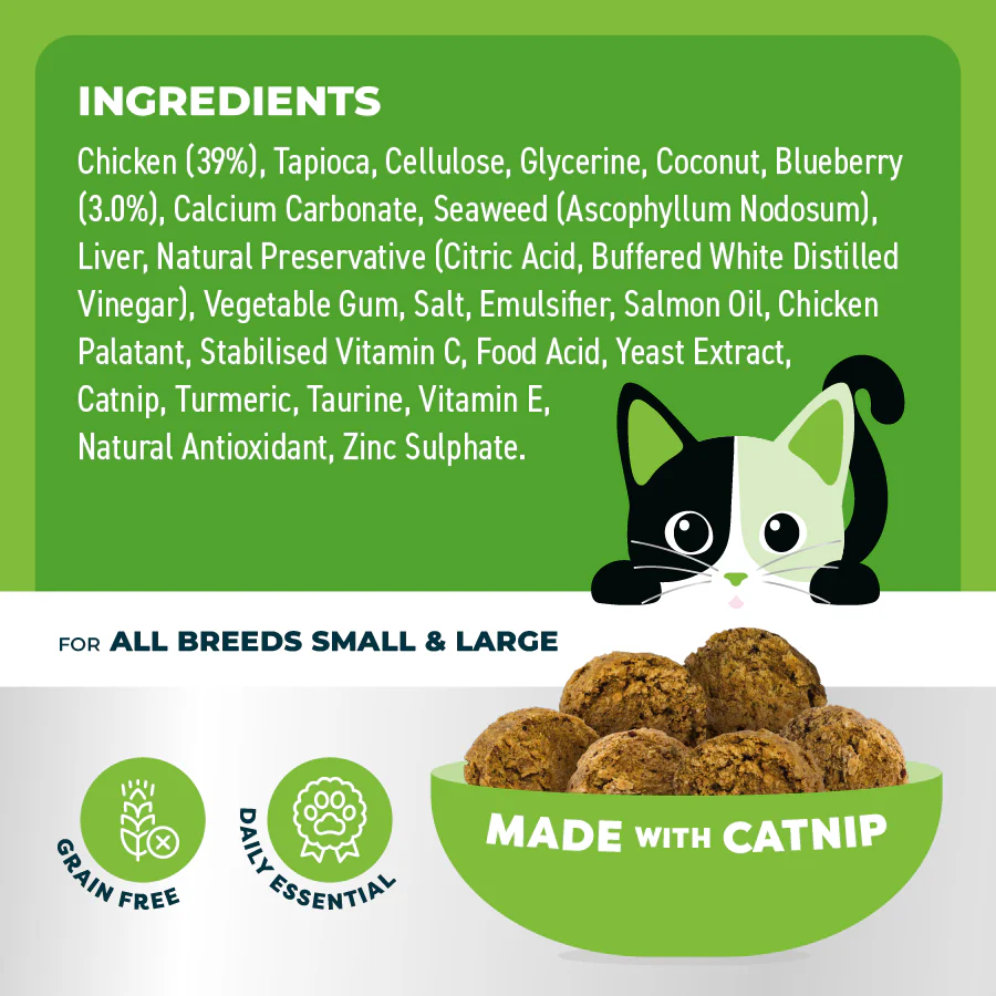 Bell & Bone Dental Bites Chicken with Blueberry Cat Treats 80G - Image 3