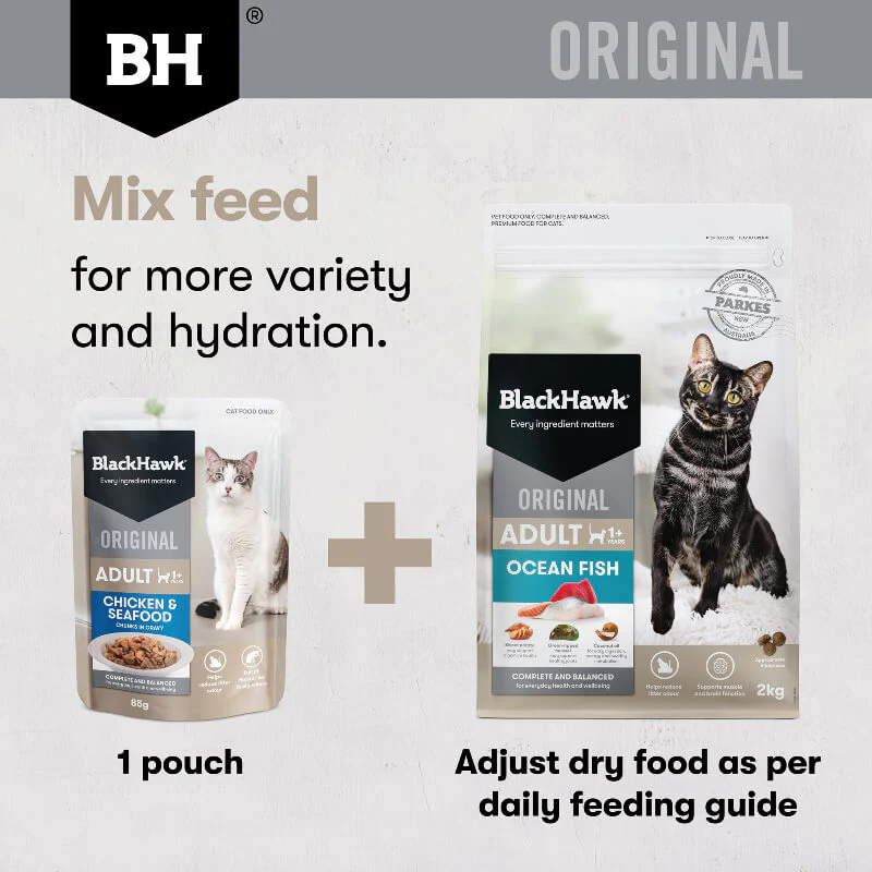 Black Hawk Chicken and Seafood Gravy Adult Wet Cat Food 85G x 12 - Image 5