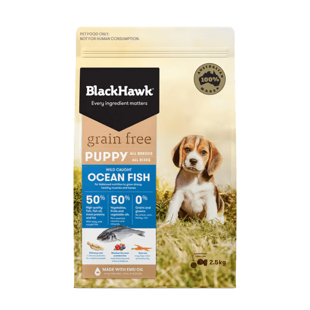 Black Hawk Grain Free Dry Dog Food Puppy Wild Caught Ocean Fish