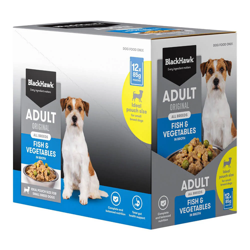 BLACK HAWK Original Adult Fish And Vegetables Wet Dog Food Pouches - Image 3