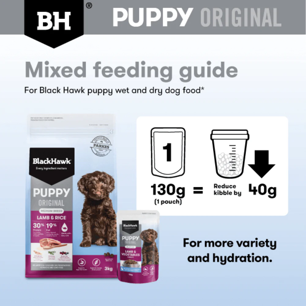 BLACK HAWK Original Puppy Lamb & Vegetables Wet Dog Food 130Gx10 - Image 10