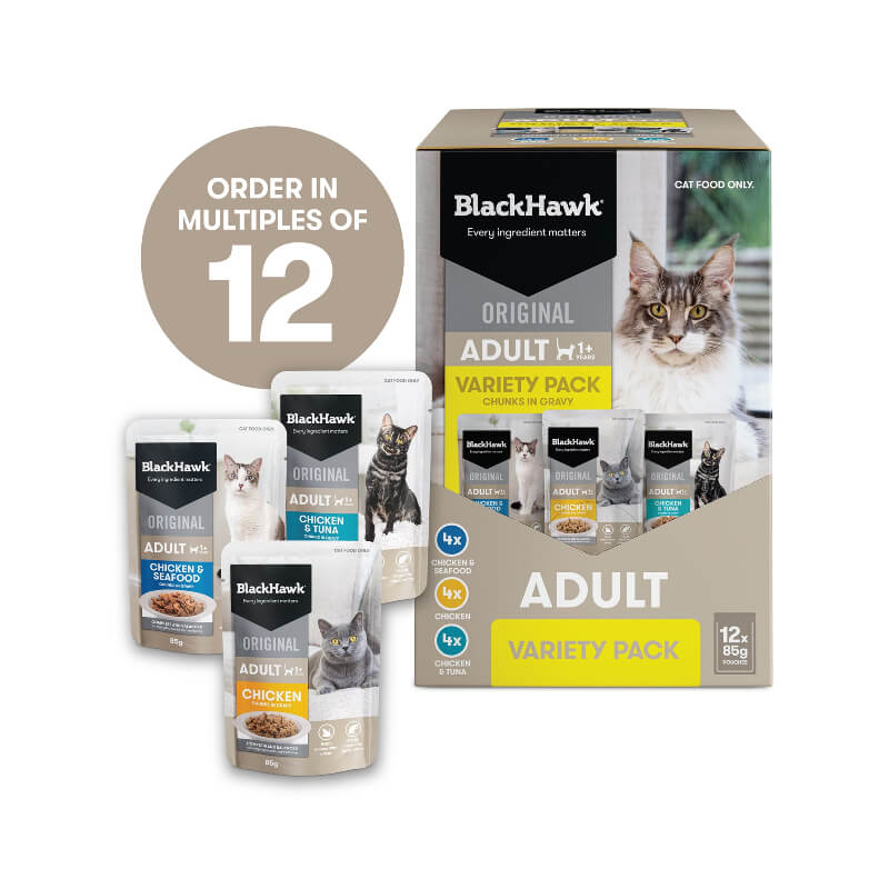 Black Hawk Varity Pack Gravy Adult Wet Cat Food 85Gx12