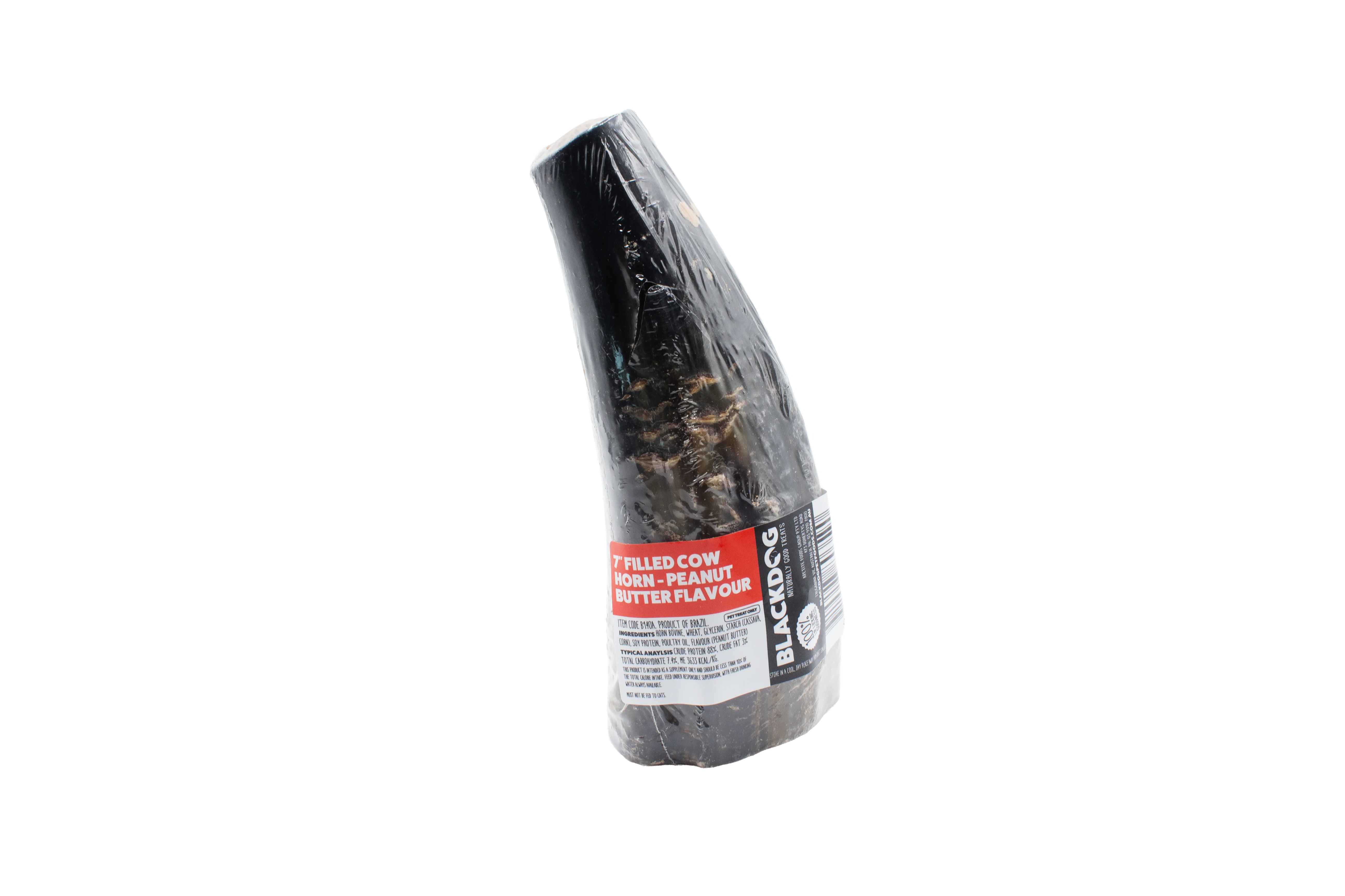 Blackdog Filled Cow Horn Peanut Butter Dog Treat