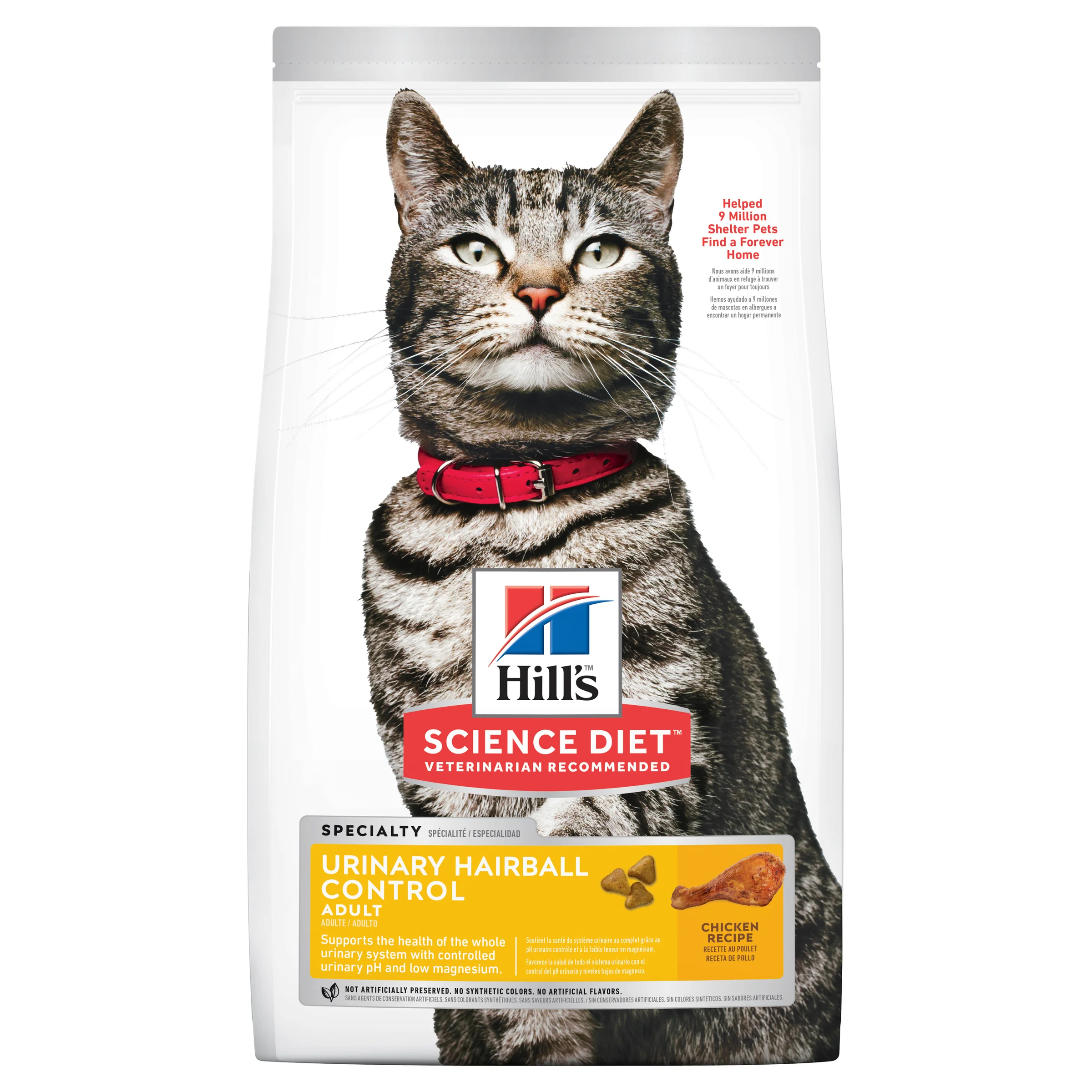 Hill's Science Diet Adult Urinary Hairball Control Dry Cat Food Chicken 3.17KG