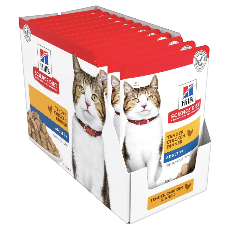 Hill's Science Diet Senior 7+ Chicken Pouches Wet Cat Food 85G x 12 - Image 3
