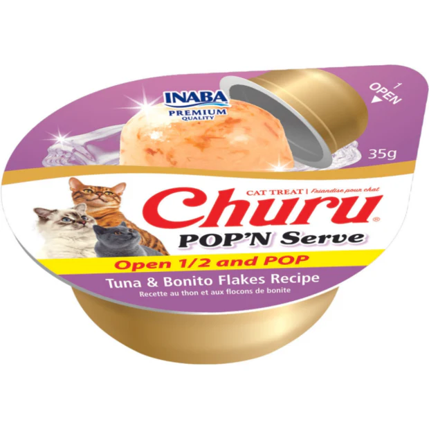 INABA Churu Pop N Serve Tuna And Bonito Flakes Recipe Cat Treats 70G - Image 2