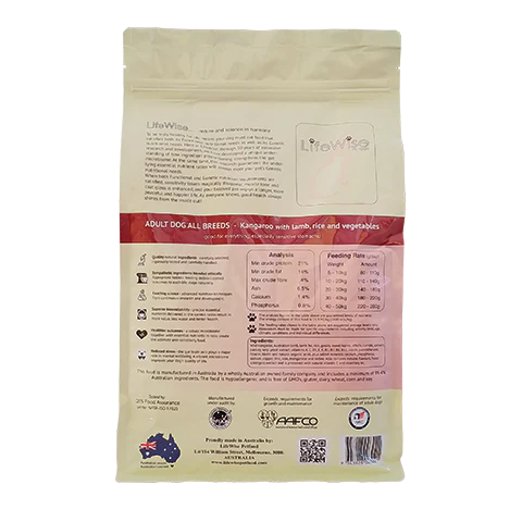 LIFEWISE Kangaroo and Lamb, Rice and Vegetables Dry Dog Food - Image 4