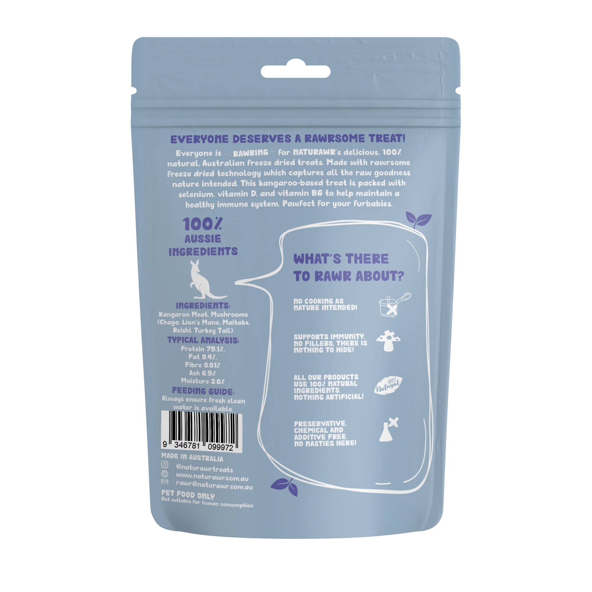 NATURAWR Mushroom Freeze Dried Dogs Treats 50G - Image 2