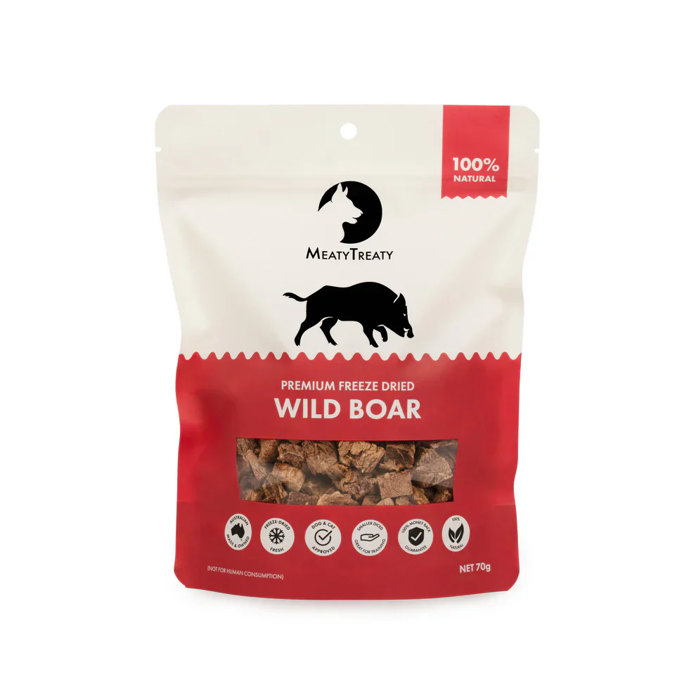 MEATY TREATY Freeze Dried Wild Boar Dogs & Cats Treat 70G