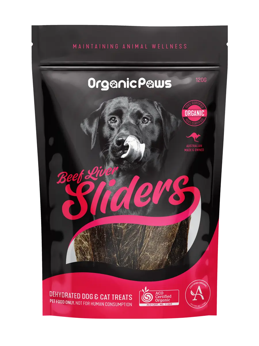 ORGANIC PAWS Beef Liver Sliders Dog Treats 100G