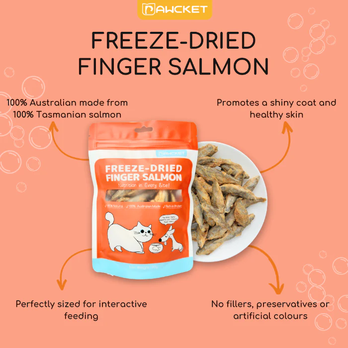 PAWCKET Freeze Dried Raw Baby Salmon Dog & Cat Treat 50G - Image 2