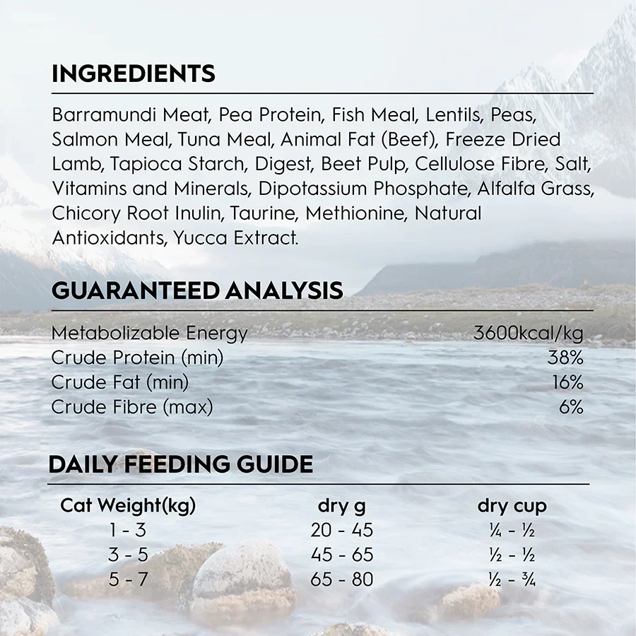TRILOGY Barramundi, Tuna & Freeze Dried Lamb Adult Dry Cat Food - Image 3